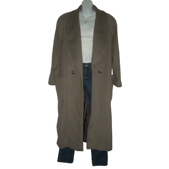 Vintage 80’s Charles Klein Coat Wool Oversized Beige Pea Diana Unisex Streetwear - Picture 2 of 16
